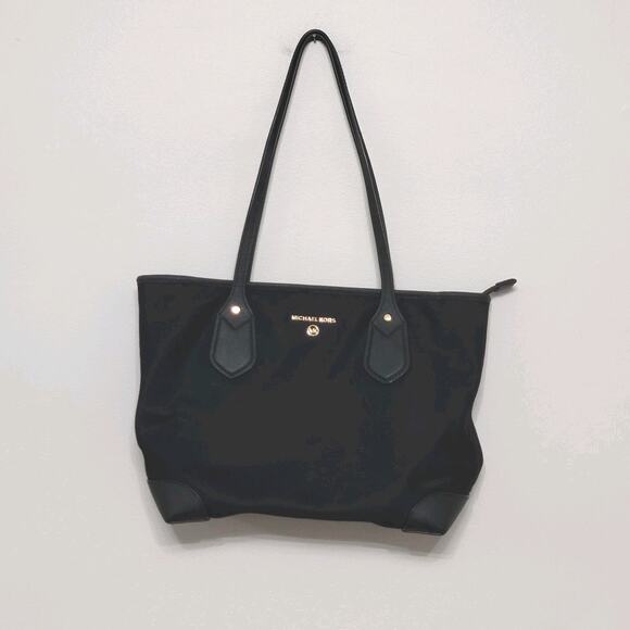Michael Kors Eva Black Nylon Small Carryall Top Zip Tote, Shoulder Bag EUC - Picture 3 of 10